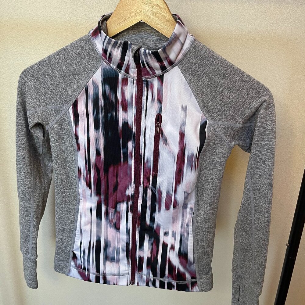 Zella Girl Performance Track Jacket Gray Pink Full Zip M